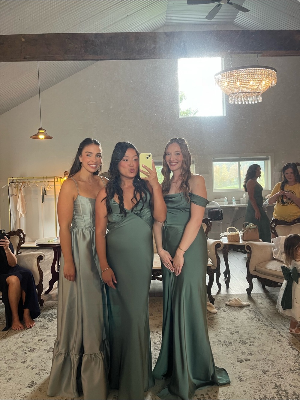 Birdy Grey Eucalyptus Matte Satin Veronica Dress - Picture 3 of 4